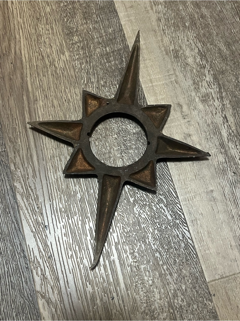 Solid Brass 1950-1960 Vintage starburst escutcheon For Brass Door Knob Ancient